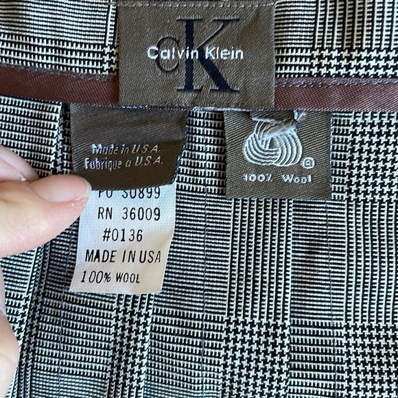 (2) Vintage Calvin Klein Pure Wool High Rise Plaid School Girl Skirt - Picture 12 of 14